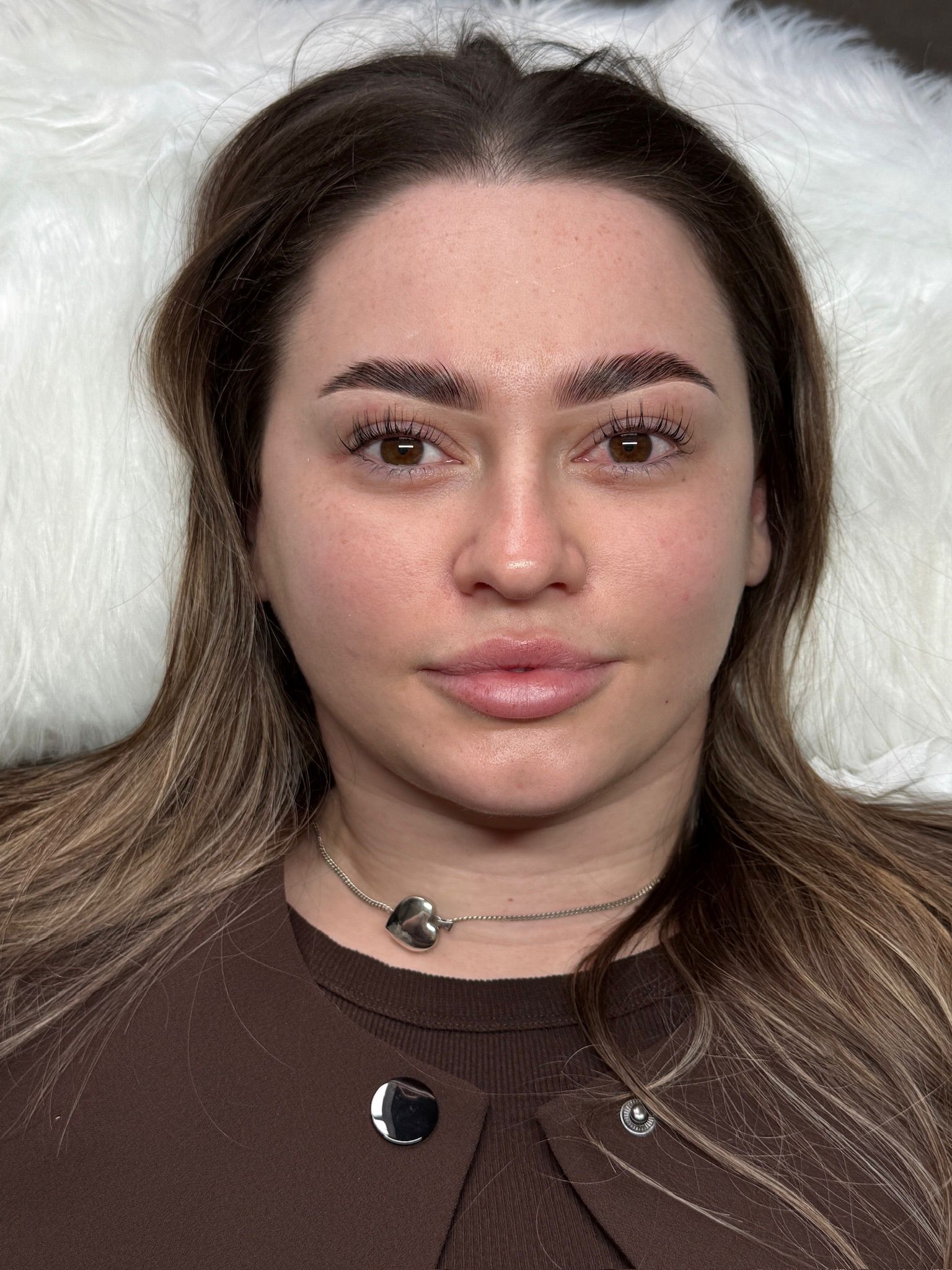 Soft brunette brow and lash result